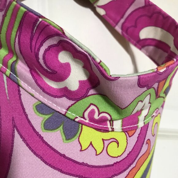 ETRO Milano Women's Visor -Pink Purple Green Orange Print -Tie Detail Sz M NWOT - Picture 8 of 16